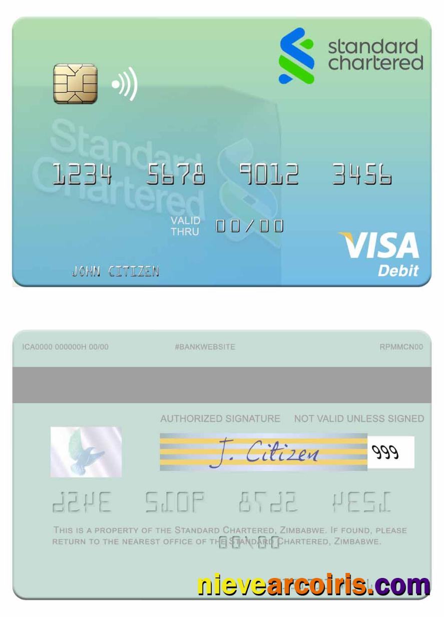 Zimbabwe Standard Chartered visa debit card